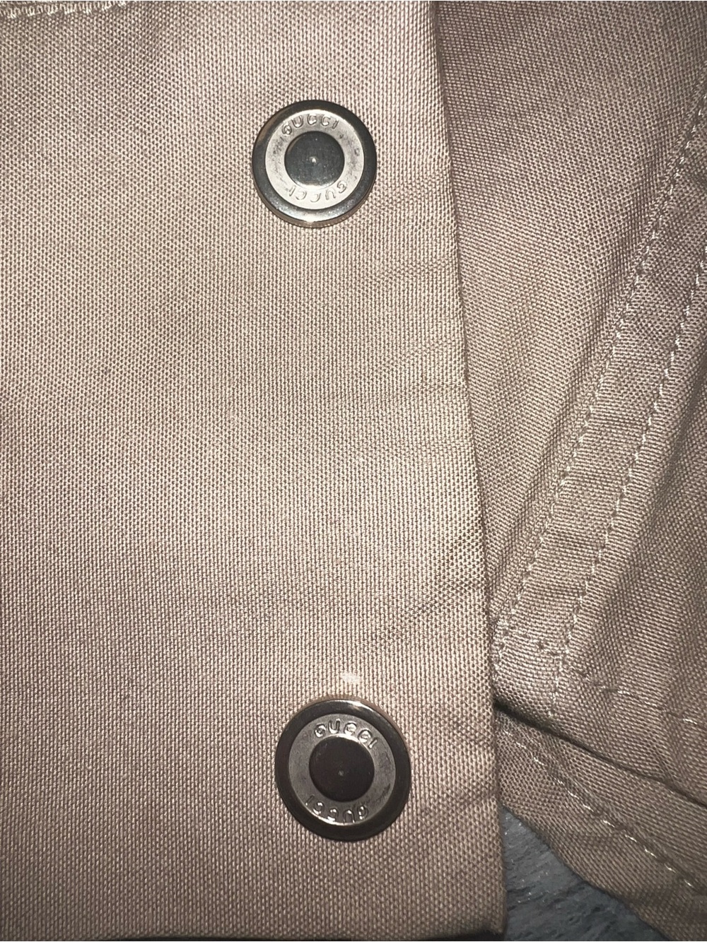 GUCCI Beige Button-Up Shirt - Classic Collared Made in ITALY 38 EU size 2 4 XS - Picture 6 of 13
